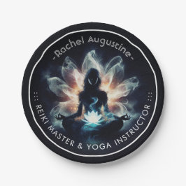 Prato De Papel Ioga Instrutor Meditação Dose Brilhante Lotus