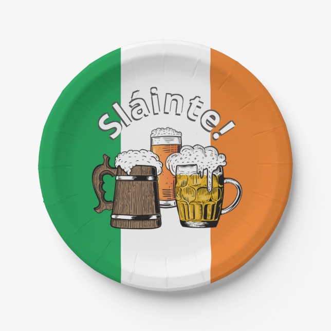Prato De Papel IRELAND FLAG Excelente Irish Beer (Frente)
