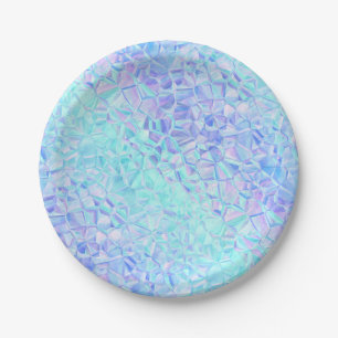 Prato De Papel Iridescência gelada: