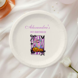 Prato De Papel Iridescent Ghost Coquette Bow Spooky One