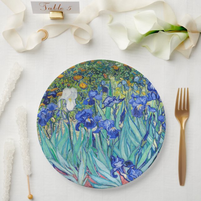 Prato De Papel Irises Vincent van Gogh (Casamento)