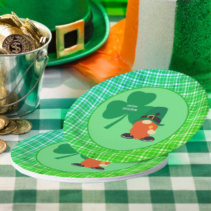 Prato De Papel Irish Gnome Shamrock St Patricks