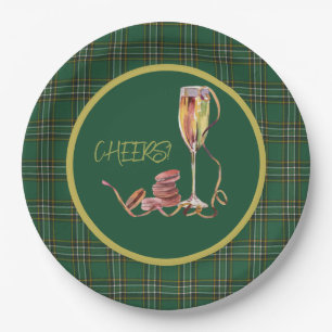 Prato De Papel Irish National Tartan Champagne Cheers