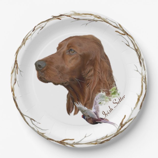 Prato De Papel Irish Setter (Frente)