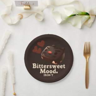 Prato De Papel Iron T Bittersweet Mood: Arte de Bolo de Chocolate
