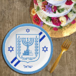 Prato De Papel Israel Plates Elegante e Sinalizador/Partido Israe<br><div class="desc">Papelão: Moda israelense elegante e bandeira israelense com texto/nome personalizado hebraico - adoro meu país,  casamentos,  churrasco,  aniversários,  patriotas/fãs esportivos</div>