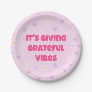 Prato De Papel It’s Giving Grateful Vibes Pink & Lavender Plates