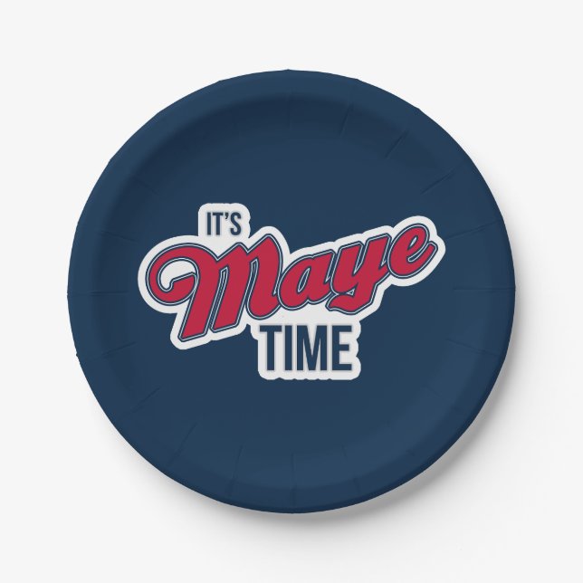 Prato De Papel It’s Maye Time | Red White and Blue Gameday (Frente)