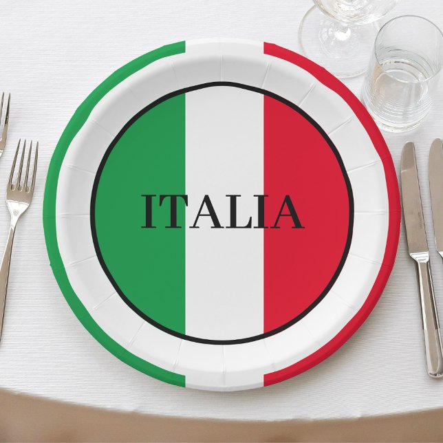 Prato De Papel Itália Bandeira italiana Red White Itália (Italy Italian flag Italia paper plates)