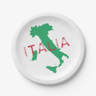 Prato De Papel Itália mapeia arte com o nome Italia