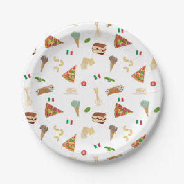 Prato De Papel Italian Food Pizza Pasta Tiramisu Pattern