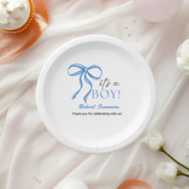 Prato De Papel It's a Boy Blue Ribbon
