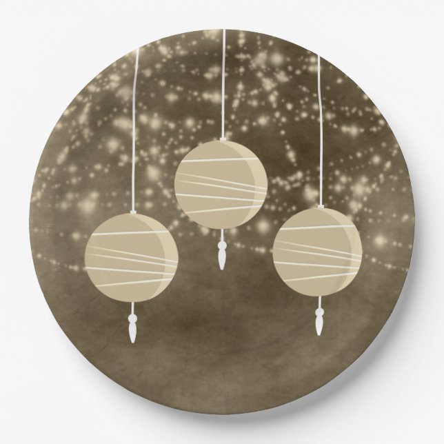 Prato De Papel Ivory Lanterna Aniversário (Frente)