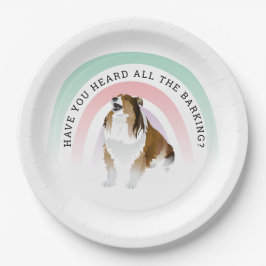 Prato De Papel Já ouviu, Rainbow e Sheltie Dog?