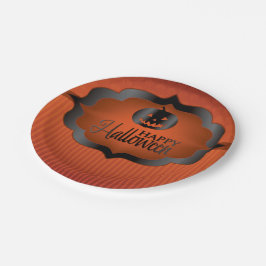 Prato De Papel Jack de laranja do Halloween o'lantern