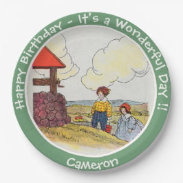 Prato De Papel Jack e Jill Madre Goose Itens de Festa de aniversá