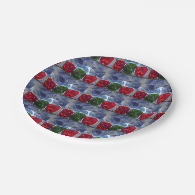 Prato De Papel Jack O Lantern Bell Peppers (Inclinado)