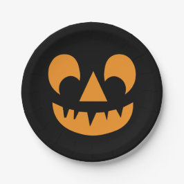 Prato De Papel Jack O Lanterna Cabeça de Bomba