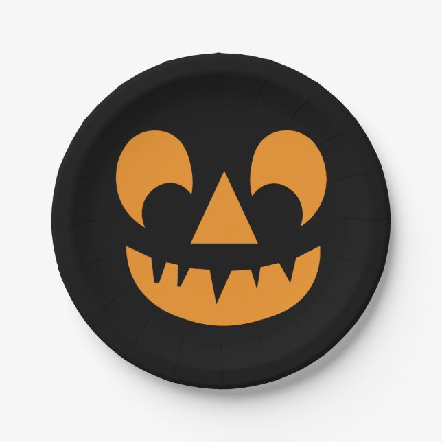 Prato De Papel Jack O Lanterna Cabeça de Bomba (Frente)