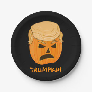Prato De Papel Jack-o-lanterna engraçada da abóbora de Donald