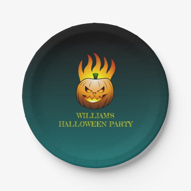 Prato De Papel Jack o'lantern Halloween (Frente)