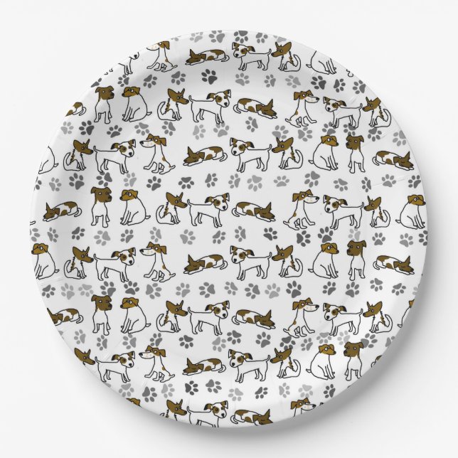 Prato De Papel Jack Russell Paper Plates (Frente)