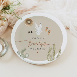 Prato De Papel JADE Boho Desert Cactus Scottsdale Antes do Véu