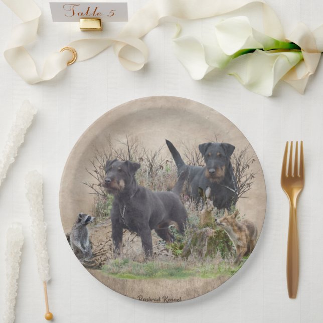 Prato De Papel Jagdterrier, Bo v. Renbrad Kennel.'' Sticker (Casamento)