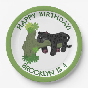 Prato De Papel Jaguar black panther personalizou o aniversário de