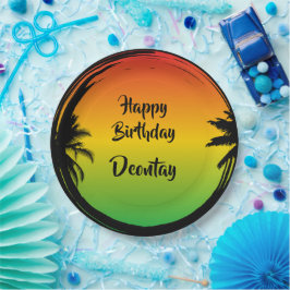 Prato De Papel Jamaican Rasta Reggae Caribe Aniversário