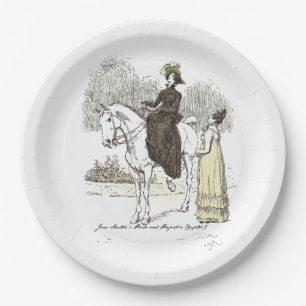 Prato De Papel Jane em Horseback - Jane Austen Orgulho e Preconce