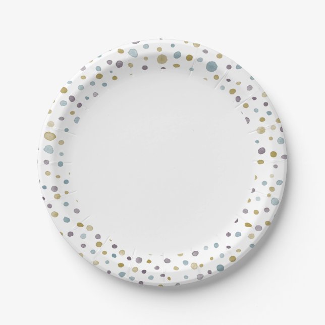 Prato De Papel Janet Confetti Watercolor Plate (Frente)