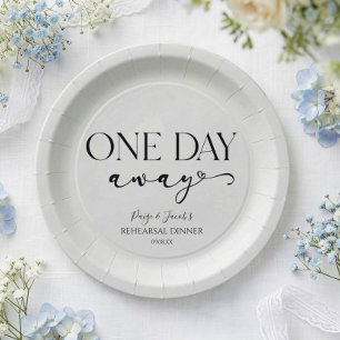 Prato De Papel Jantar de Ensaios de Casamento Minimalista Um Dia