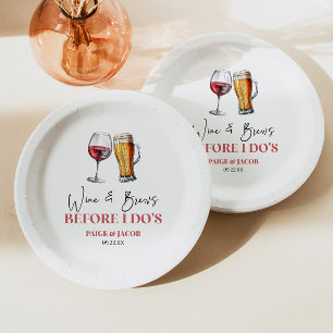 Prato De Papel Jantar de Ensaios do Wine and Brews Before I Do's