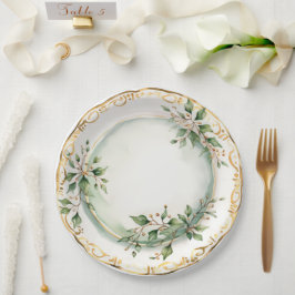Prato De Papel Jantar de Férias Elegante