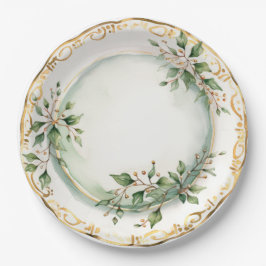 Prato De Papel Jantar de Férias Elegante