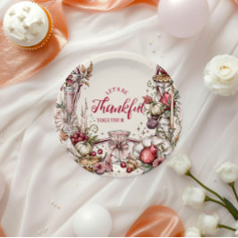Prato De Papel Jantar de Friendsgiving Romântico e Sedutor