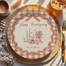 Jantar do Friendsgiving de Xadrez Gingham
