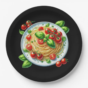 Prato De Papel Janto de amantes de espaguete divertidos