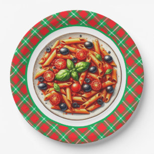Prato De Papel Janto de macarrão-de-massa