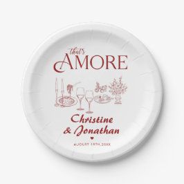 Prato De Papel Janto Retro Whimsical Italiano de Ensaio de Comida