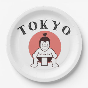 Prato De Papel Japão Sumo Tóquio - Filho do Sol Branco