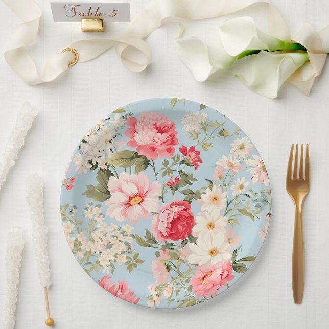 Prato De Papel Jardim da Flor do País Inglês (Casamento)