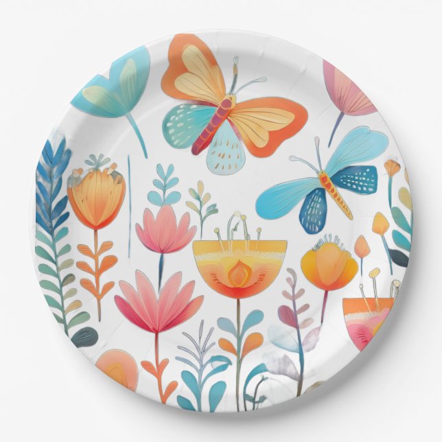 Prato De Papel Jardim de Borboleta 1 (Frente)