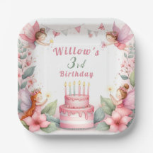 Jardim de fada rosa entoado - Aniversário