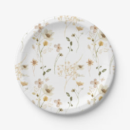 Prato De Papel Jardim de flores silvestres Boho Floral chá de noi