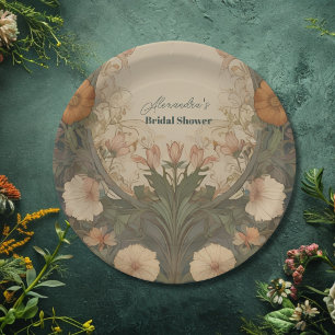 Prato De Papel Jardim Encantado Chá de Noiva Art Nouveau