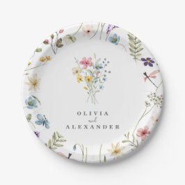 Prato De Papel Jardim floral boho de flores silvestres