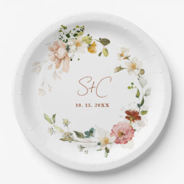 Prato De Papel Jardim Floral de Flores Silvestres Chic Boho Rústi