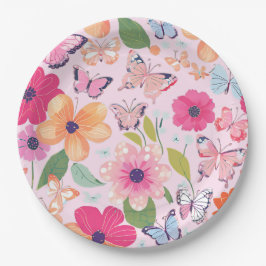Prato De Papel Jardim Floral Rosa bonito